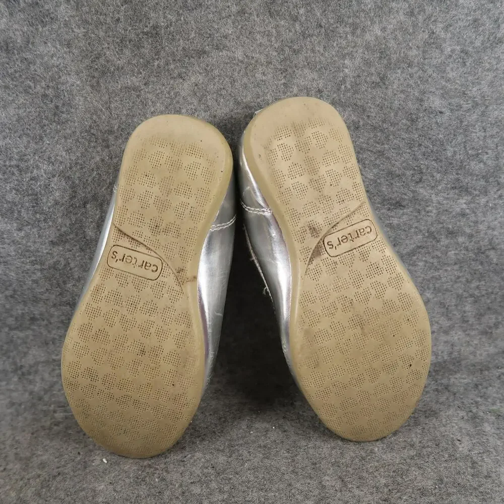 Carters Shoes Kids Toddler 9 Ballet Flats Mary Jane Elastic Strap Metallic Girls